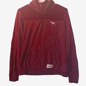 Pink by Victoria secret size m half zip sweatshirt like new condition